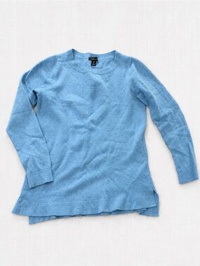 Carole Little Sky Blue Merino Crewneck Sweater 100% wool